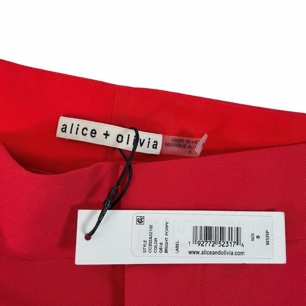 New Alice & Olivia Bright Poppy High Waisted Wide Leg Pants Size 8 - Picture 3 of 8